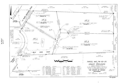 Click to see Parcel Map Book 18, pg. 350 (1997) of Nevada County Recorders Parcel Maps Book 18