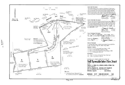 Click to see Parcel Map Book 18, pg. 353 (1997) of Nevada County Recorders Parcel Maps Book 18