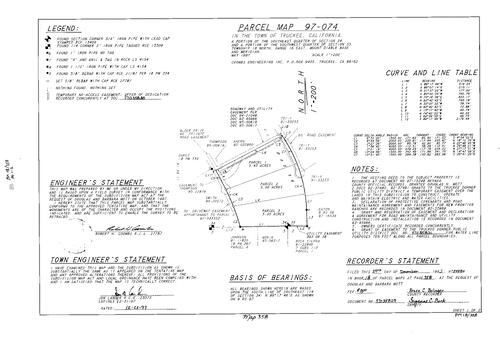 Click to see Parcel Map Book 18, pg. 358 (1997) of Nevada County Recorders Parcel Maps Book 18