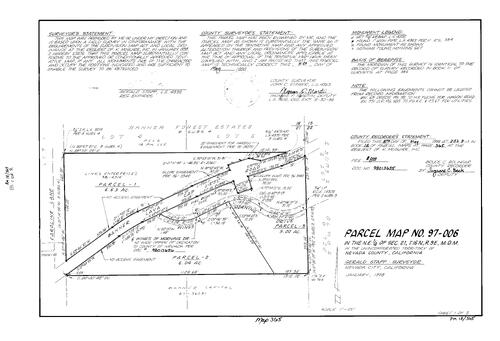Click to see Parcel Map Book 18, pg. 365 (1998) of Nevada County Recorders Parcel Maps Book 18
