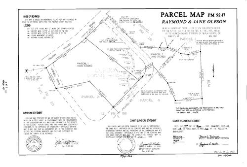 Click to see Parcel Map Book 18, pg. 366 (1998) of Nevada County Recorders Parcel Maps Book 18