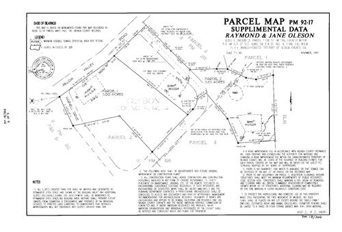 Click to see Parcel Map Book 18, pg. 366 (1998) of Nevada County Recorders Parcel Maps Book 18