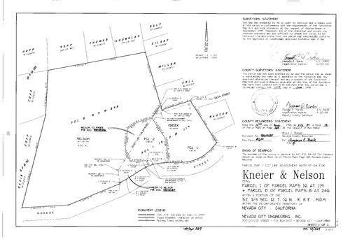 Click to see Parcel Map Book 18, pg. 369 (1998) of Nevada County Recorders Parcel Maps Book 18