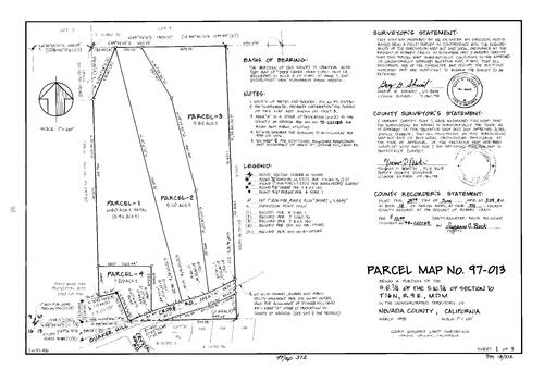 Click to see Parcel Map Book 18, pg. 372 (1998) of Nevada County Recorders Parcel Maps Book 18