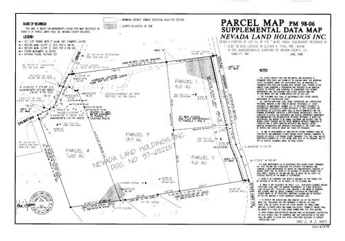 Click to see Parcel Map Book 18, pg. 375 (1998) of Nevada County Recorders Parcel Maps Book 18