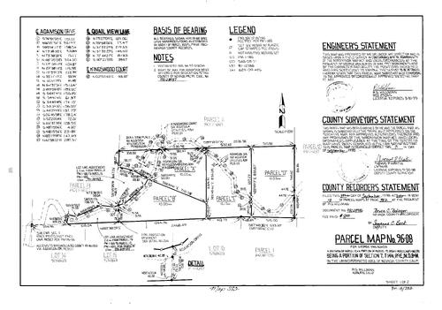 Click to see Parcel Map Book 18, pg. 382 (1998) of Nevada County Recorders Parcel Maps Book 18