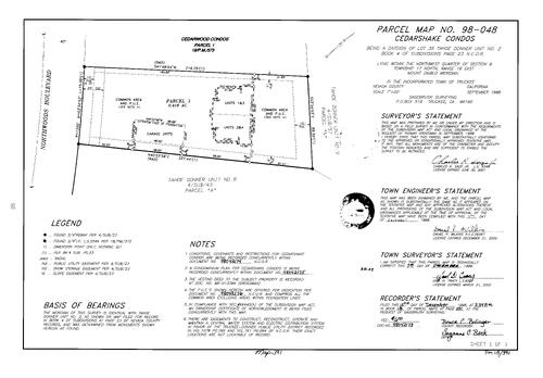Click to see Parcel Map Book 18, pg. 391 (1998) of Nevada County Recorders Parcel Maps Book 18