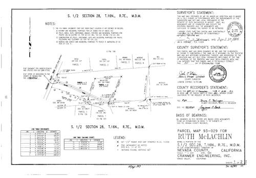 Click to see Parcel Map Book 18, pg. 397 (1998) of Nevada County Recorders Parcel Maps Book 18