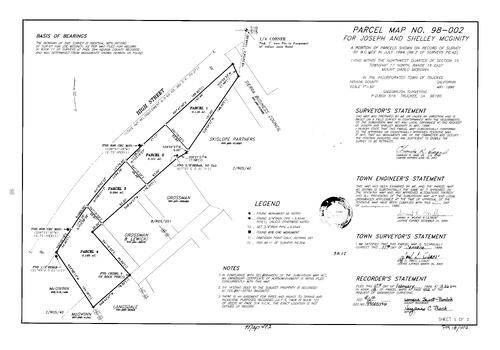 Click to see Parcel Map Book 18, pg. 402 (1999) of Nevada County Recorders Parcel Maps Book 18
