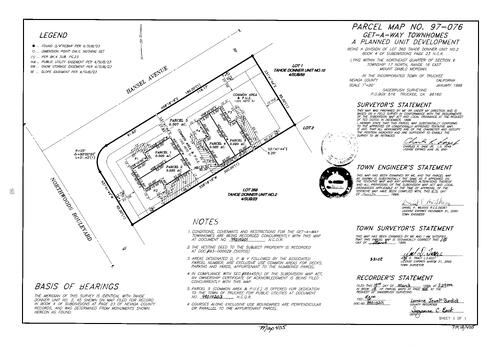 Click to see Parcel Map Book 18, pg. 405 (1999) of Nevada County Recorders Parcel Maps Book 18