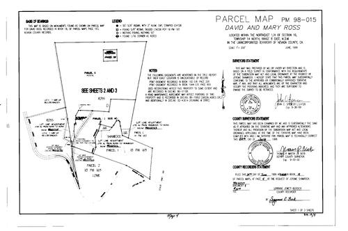 Click to see Parcel Map Book 19, pg. 4 (1999) of Nevada County Recorders Parcel Maps Book 19