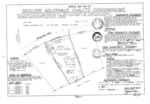 Click to see Parcel Map Book 19, pg. 5 (1999) of Nevada County Recorders Parcel Maps Book 19