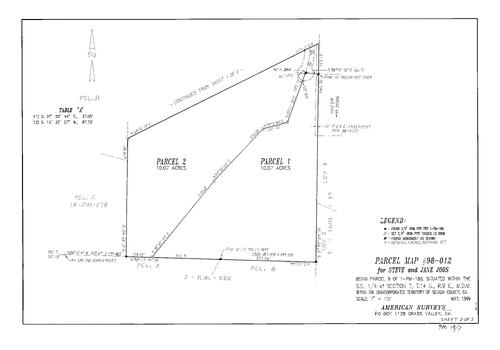 Click to see Parcel Map Book 19, pg. 7 (1999) of Nevada County Recorders Parcel Maps Book 19
