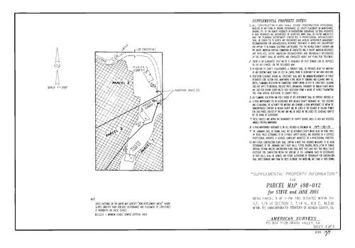 Click to see Parcel Map Book 19, pg. 7 (1999) of Nevada County Recorders Parcel Maps Book 19