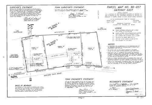 Click to see Parcel Map Book 19, pg. 11 (1999) of Nevada County Recorders Parcel Maps Book 19