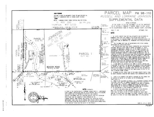 Click to see Parcel Map Book 19, pg. 13 (1999) of Nevada County Recorders Parcel Maps Book 19