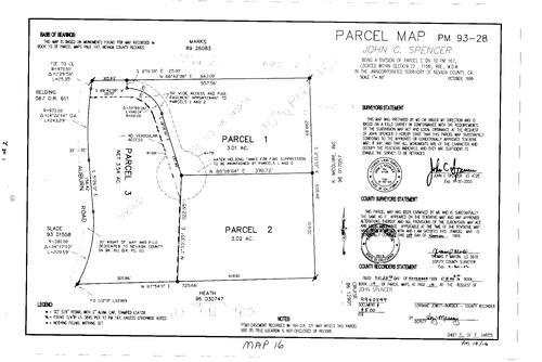 Click to see Parcel Map Book 19, pg. 16 (1999) of Nevada County Recorders Parcel Maps Book 19