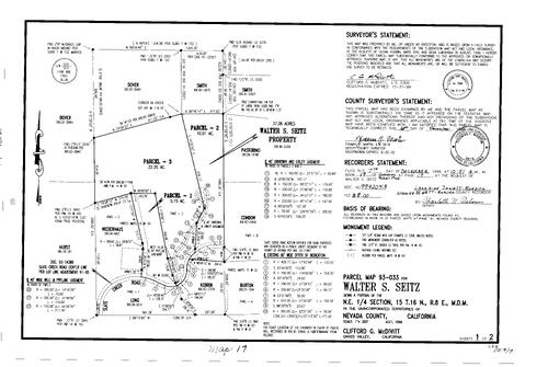 Click to see Parcel Map Book 19, pg. 17 (1999) of Nevada County Recorders Parcel Maps Book 19