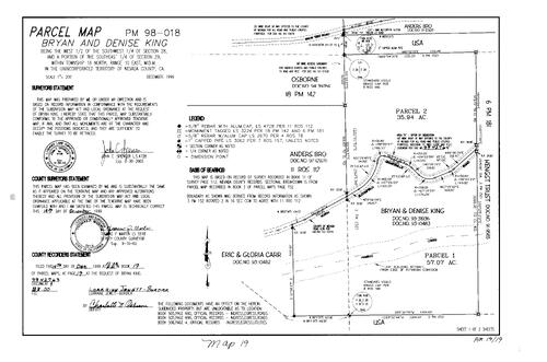 Click to see Parcel Map Book 19, pg. 19 (1999) of Nevada County Recorders Parcel Maps Book 19