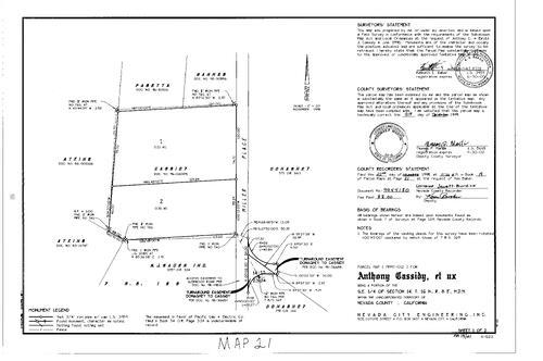 Click to see Parcel Map Book 19, pg. 21 (1999) of Nevada County Recorders Parcel Maps Book 19