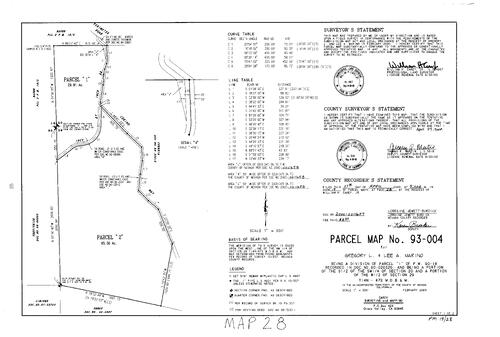 Click to see Parcel Map Book 19, pg. 28 of Nevada County Recorders Parcel Maps Book 19
