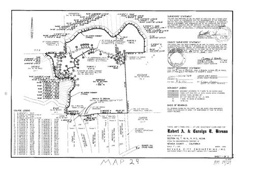 Click to see Parcel Map Book 19, pg. 29 of Nevada County Recorders Parcel Maps Book 19