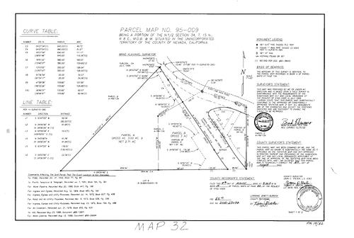 Click to see Parcel Map Book 19, pg. 32 of Nevada County Recorders Parcel Maps Book 19