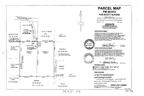 Click to see Parcel Map Book 19, pg. 34 of Nevada County Recorders Parcel Maps Book 19