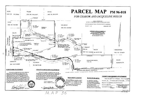 Click to see Parcel Map Book 19, pg. 36 of Nevada County Recorders Parcel Maps Book 19