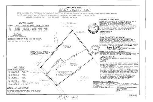 Click to see Parcel Map Book 19, pg. 43 of Nevada County Recorders Parcel Maps Book 19