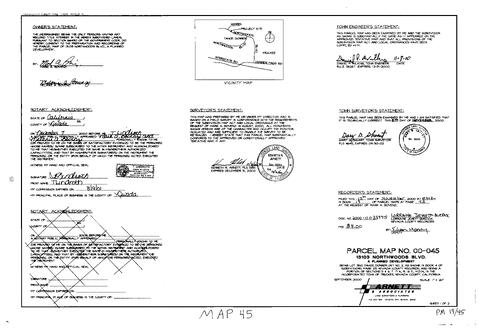 Click to see Parcel Map Book 19, pg. 45 of Nevada County Recorders Parcel Maps Book 19
