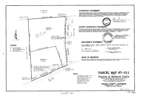 Click to see Parcel Map Book 19, pg. 46 of Nevada County Recorders Parcel Maps Book 19