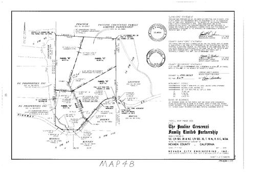 Click to see Parcel Map Book 19, pg. 48 of Nevada County Recorders Parcel Maps Book 19