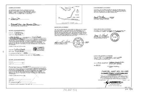 Click to see Parcel Map Book 19, pg. 54 (2000) of Nevada County Recorders Parcel Maps Book 19