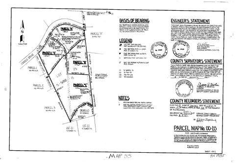Click to see Parcel Map Book 19, pg. 55 (2001) of Nevada County Recorders Parcel Maps Book 19