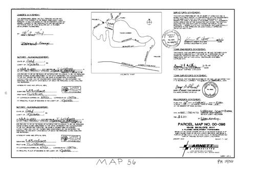 Click to see Parcel Map Book 19, pg. 56 (2001) of Nevada County Recorders Parcel Maps Book 19