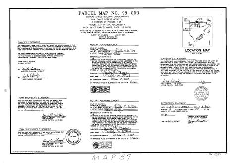 Click to see Parcel Map Book 19, pg. 57 (2001) of Nevada County Recorders Parcel Maps Book 19