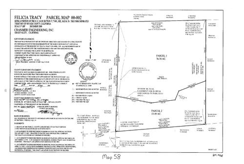 Click to see Parcel Map Book 19, pg. 58 (2001) of Nevada County Recorders Parcel Maps Book 19