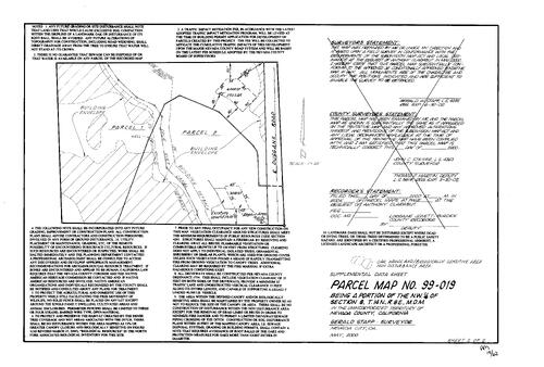 Click to see Parcel Map Book 19, pg. 62 (2001) of Nevada County Recorders Parcel Maps Book 19