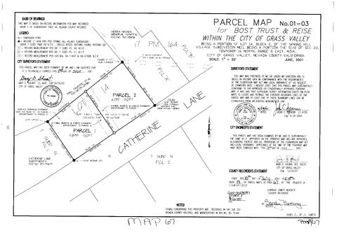 Click to see Parcel Map Book 19, pg. 67 (2001) of Nevada County Recorders Parcel Maps Book 19