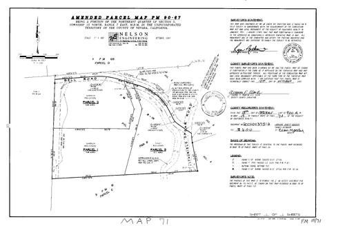 Click to see Parcel Map Book 19, pg. 71 (2001) of Nevada County Recorders Parcel Maps Book 19