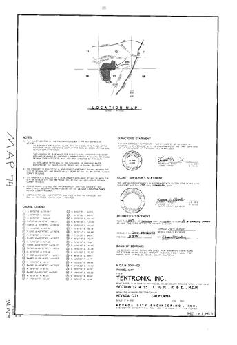 Click to see Parcel Map Book 19, pg. 74 (2001) of Nevada County Recorders Parcel Maps Book 19