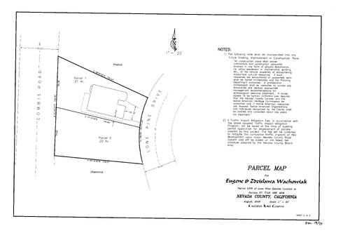 Click to see Parcel Map Book 19, pg. 77 (2001) of Nevada County Recorders Parcel Maps Book 19