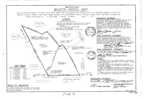 Click to see Parcel Map Book 19, pg. 81 (2001) of Nevada County Recorders Parcel Maps Book 19