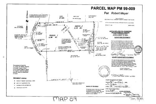 Click to see Parcel Map Book 19, pg. 89 (2002) of Nevada County Recorders Parcel Maps Book 19