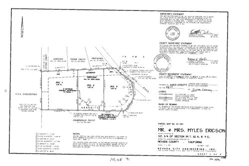 Click to see Parcel Map Book 19, pg. 91 (2002) of Nevada County Recorders Parcel Maps Book 19