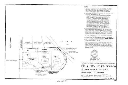 Click to see Parcel Map Book 19, pg. 91 (2002) of Nevada County Recorders Parcel Maps Book 19