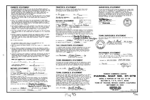Click to see Parcel Map Book 19, pg. 95 (2002) of Nevada County Recorders Parcel Maps Book 19