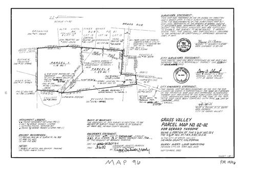 Click to see Parcel Map Book 19, pg. 96 (2002) of Nevada County Recorders Parcel Maps Book 19