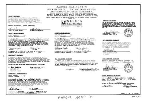 Click to see Parcel Map Book 19, pg. 97 (2002) of Nevada County Recorders Parcel Maps Book 19